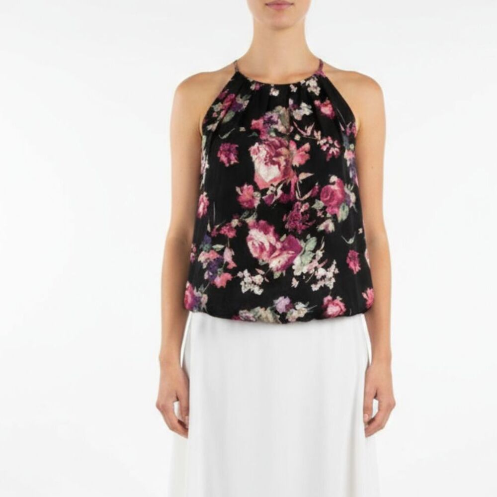Joie 100% Silk All In Good Time Sleeveless Floral Blouse Top S‎